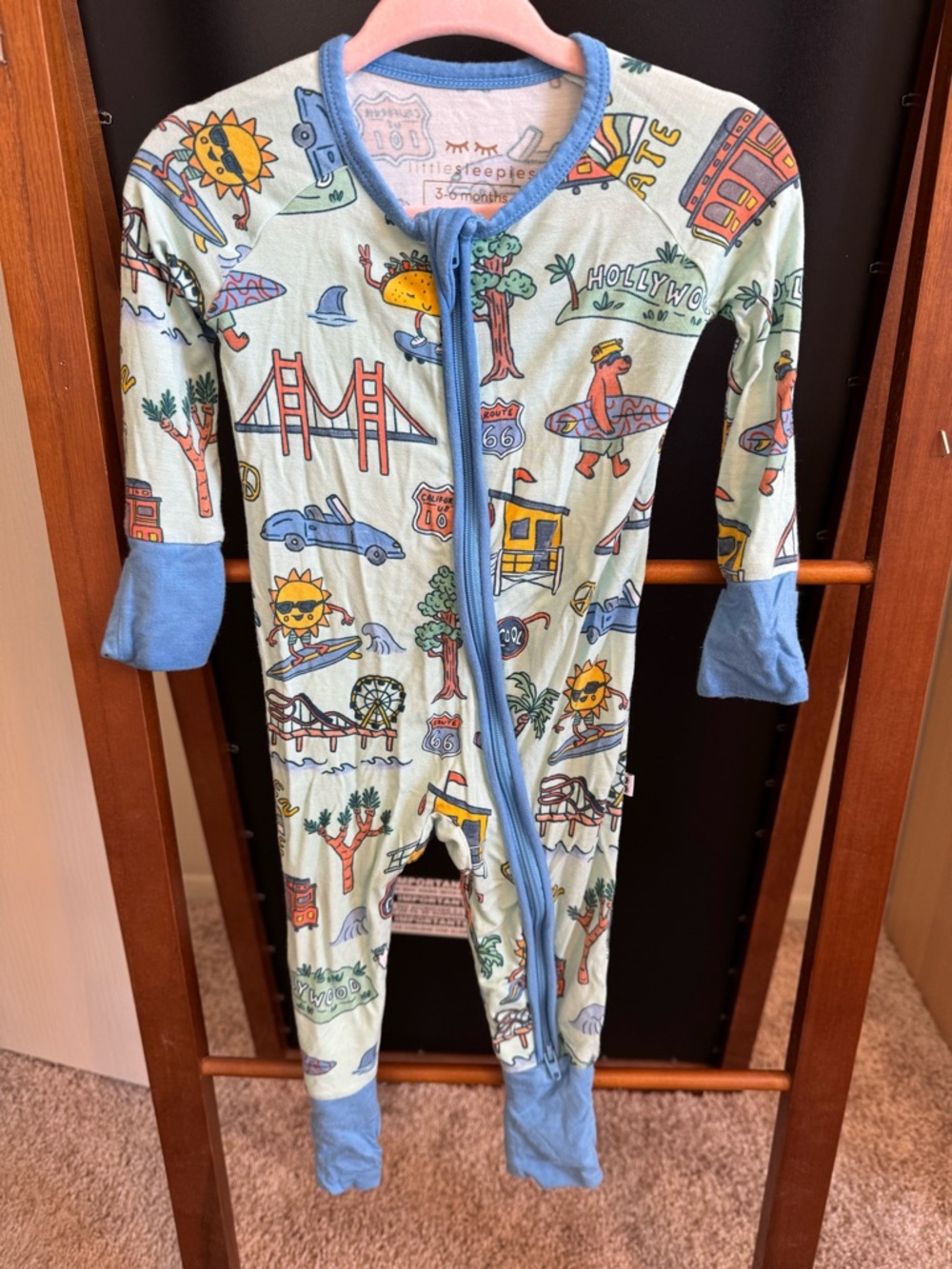 Little Sleepies California Print Bamboo Zippy Pajamas 3–6M